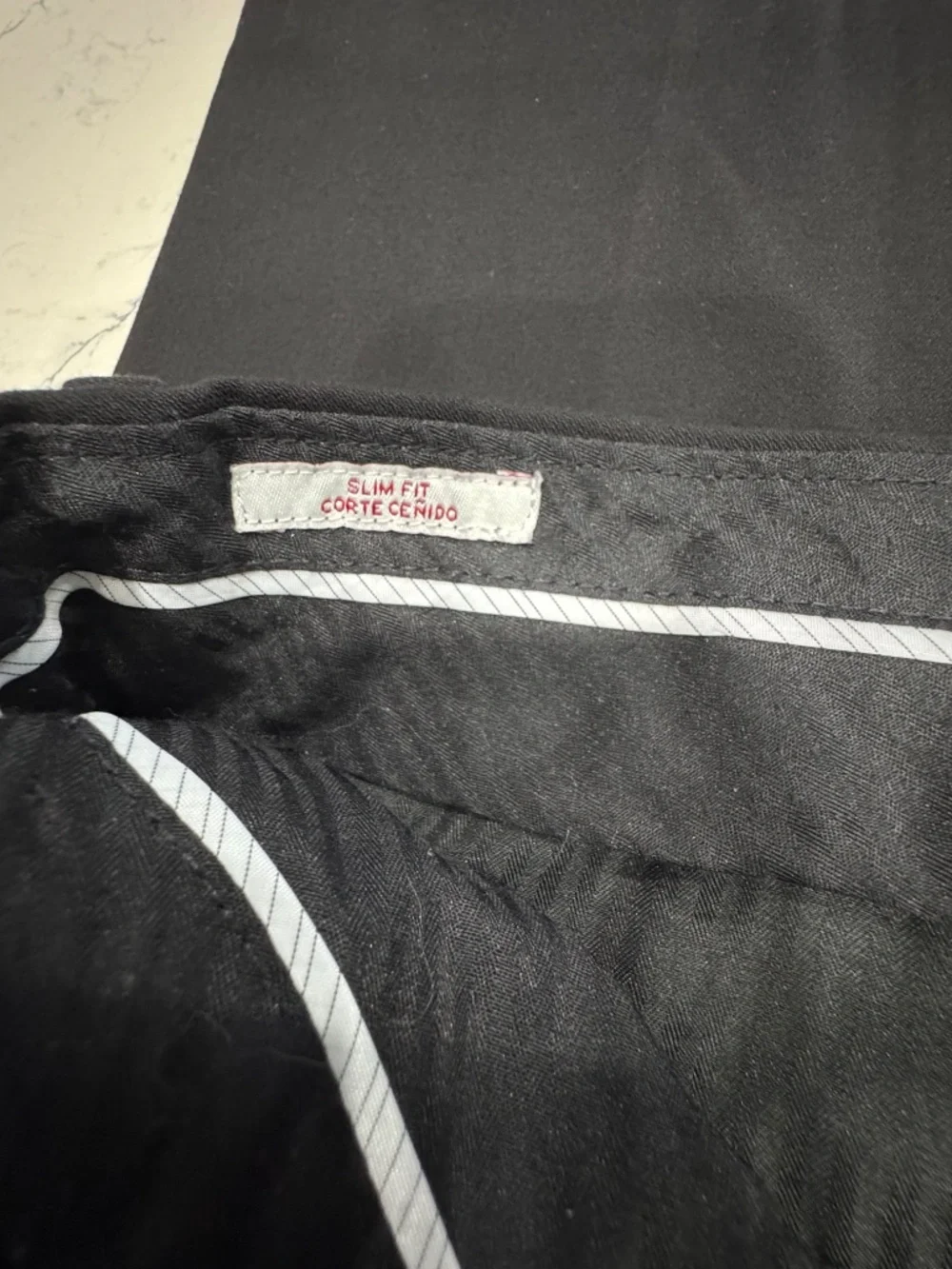 Mens 29x32 flat front Slim dress pants Black